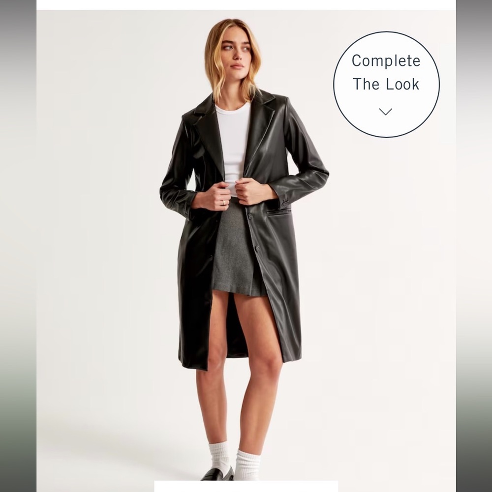 COPY - Abercrombie Vegan Leather Long Coat